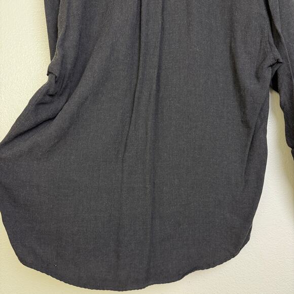 Basco All American Dress Shirt Mens Small Gray Wool Long Sleeve Button Up Xmas - Picture 5 of 9